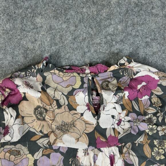 Savanna Jane Top Womens Small Floral Embroidered Multicolored Peasant Boho - Picture 9 of 9